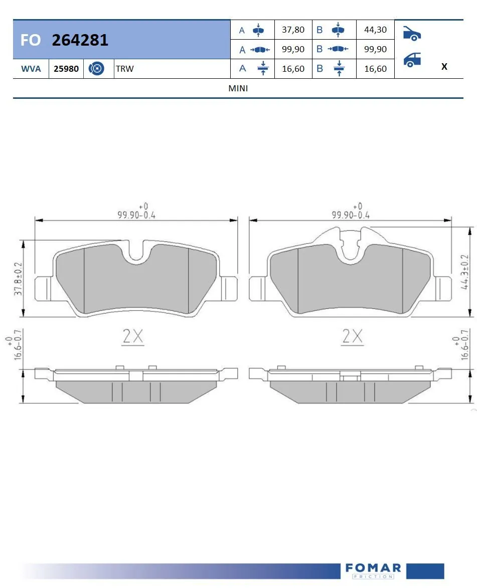 Brake Pad Set, disc brake
